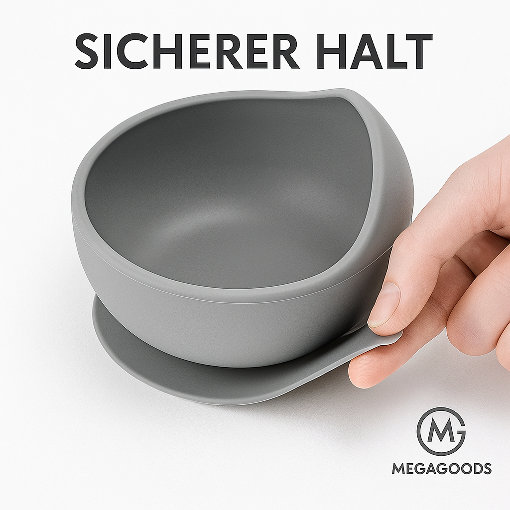 2er-Set Silikon Baby Esslernschale mit Löffel rutschfest BPA-frei DE.