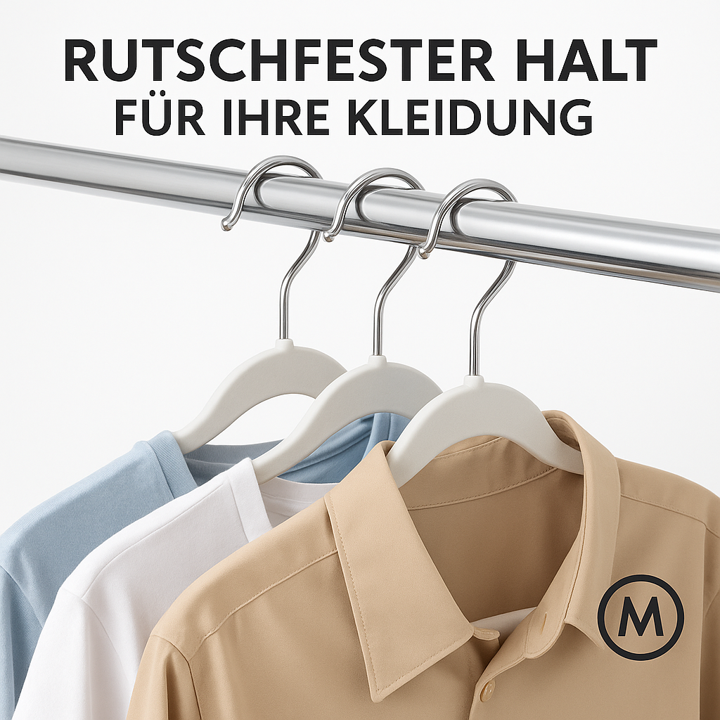 10er-Set Kleiderbügel rutschfest platzsparend stabil Kunststoff DE.