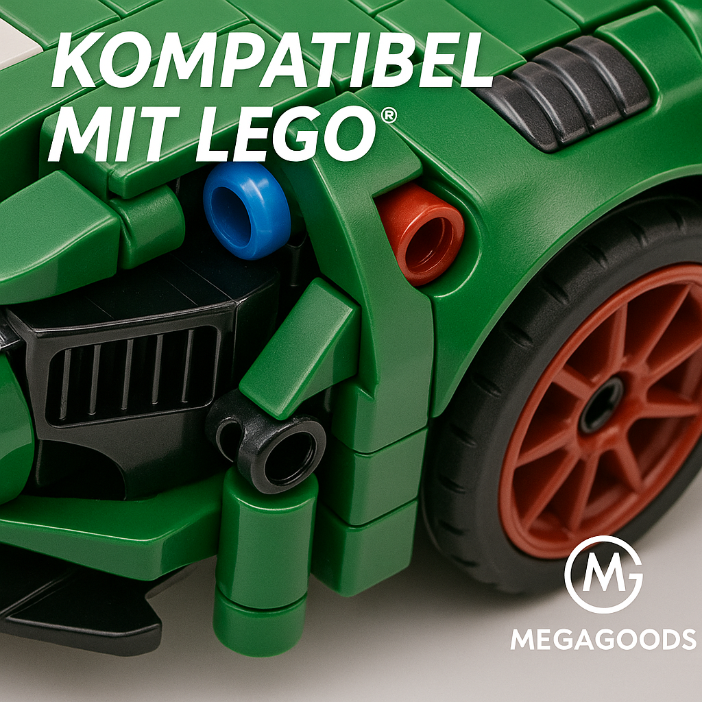 Rennwagen Bauset 456 Teile Auto mit Pullback-Funktion DE.