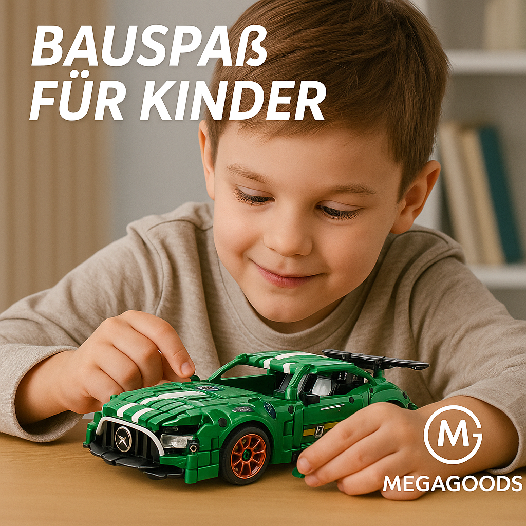 Rennwagen Bauset 456 Teile Auto mit Pullback-Funktion DE.