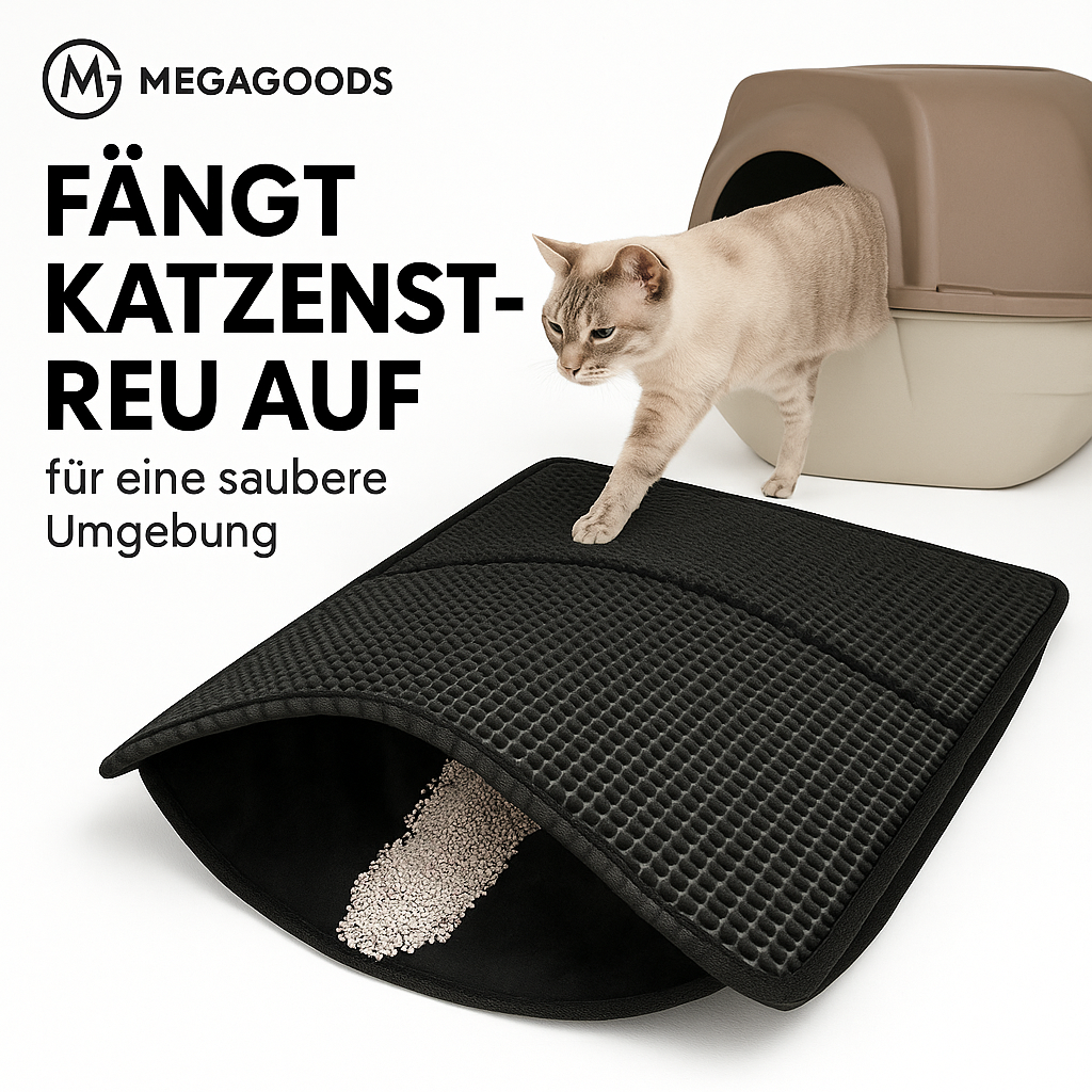 Katzenstreu Matte wasserdicht rutschfest doppellagig waschbar DE.