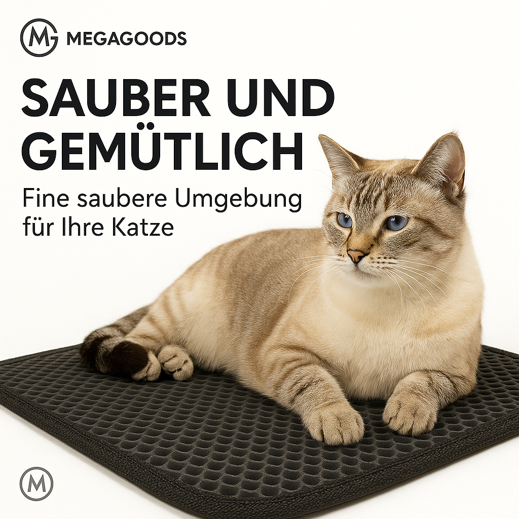 Katzenstreu Matte wasserdicht rutschfest doppellagig waschbar DE.