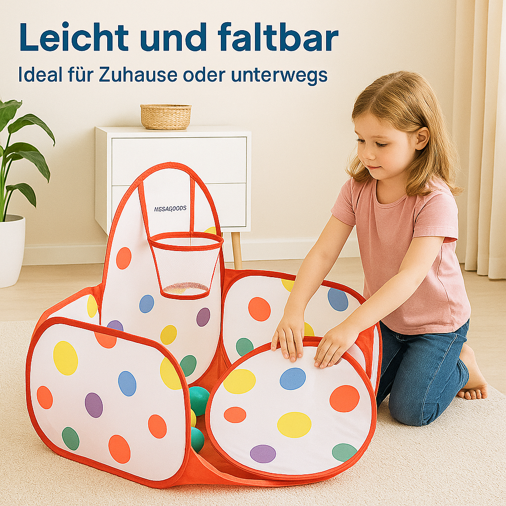 Kinder Bällebad mit Basketballkorb 90cm Indoor Ballpool ohne Bälle DE.