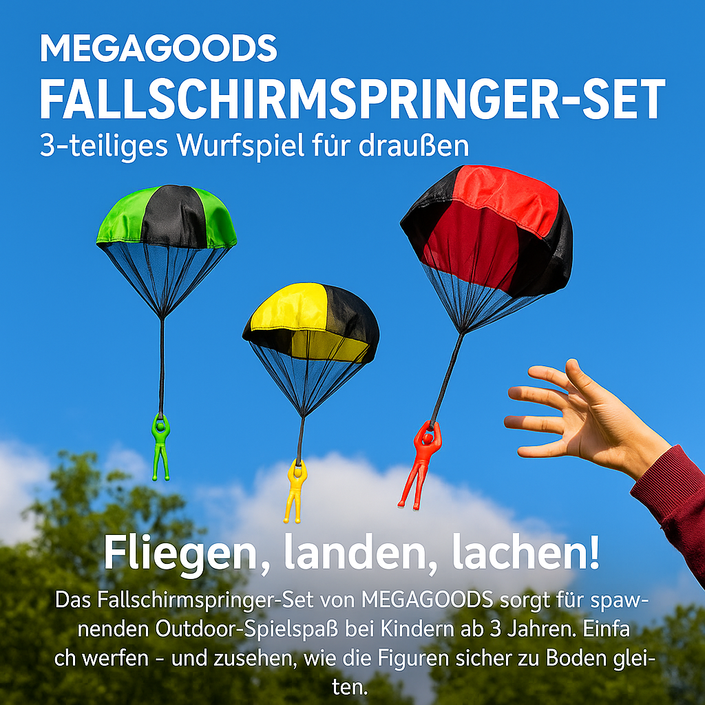 3er Set Fallschirmspielzeug Kinder Outdoor Flugfigur Geschenkidee DE.