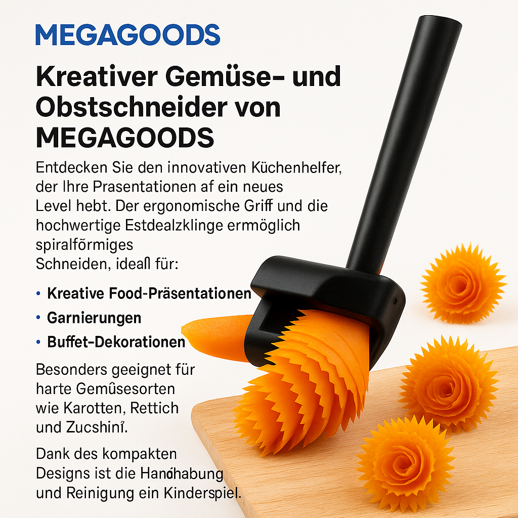 Gemüseschneider Kunststoff mit Blumenschnitt Funktion für Küche DE.
