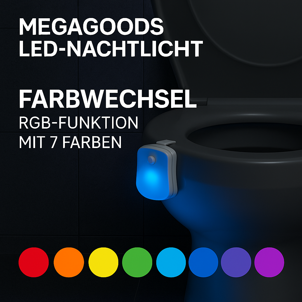 2er Set WC LED Nachtlicht mit Bewegungssensor RGB 7 Farben DE.