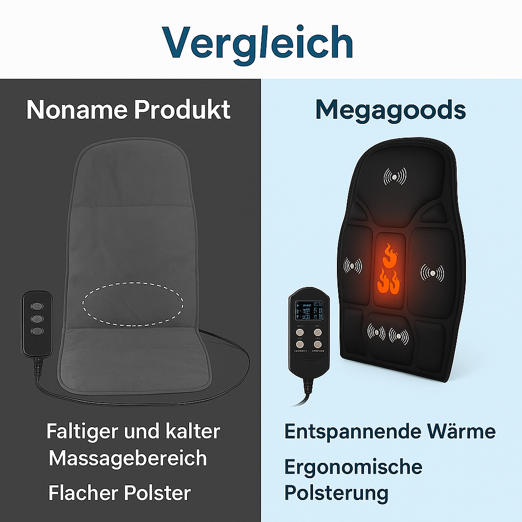 Massageauflage elektrisch mit Infrarot Wärme Ganzkörper Nacken Rücken DE.