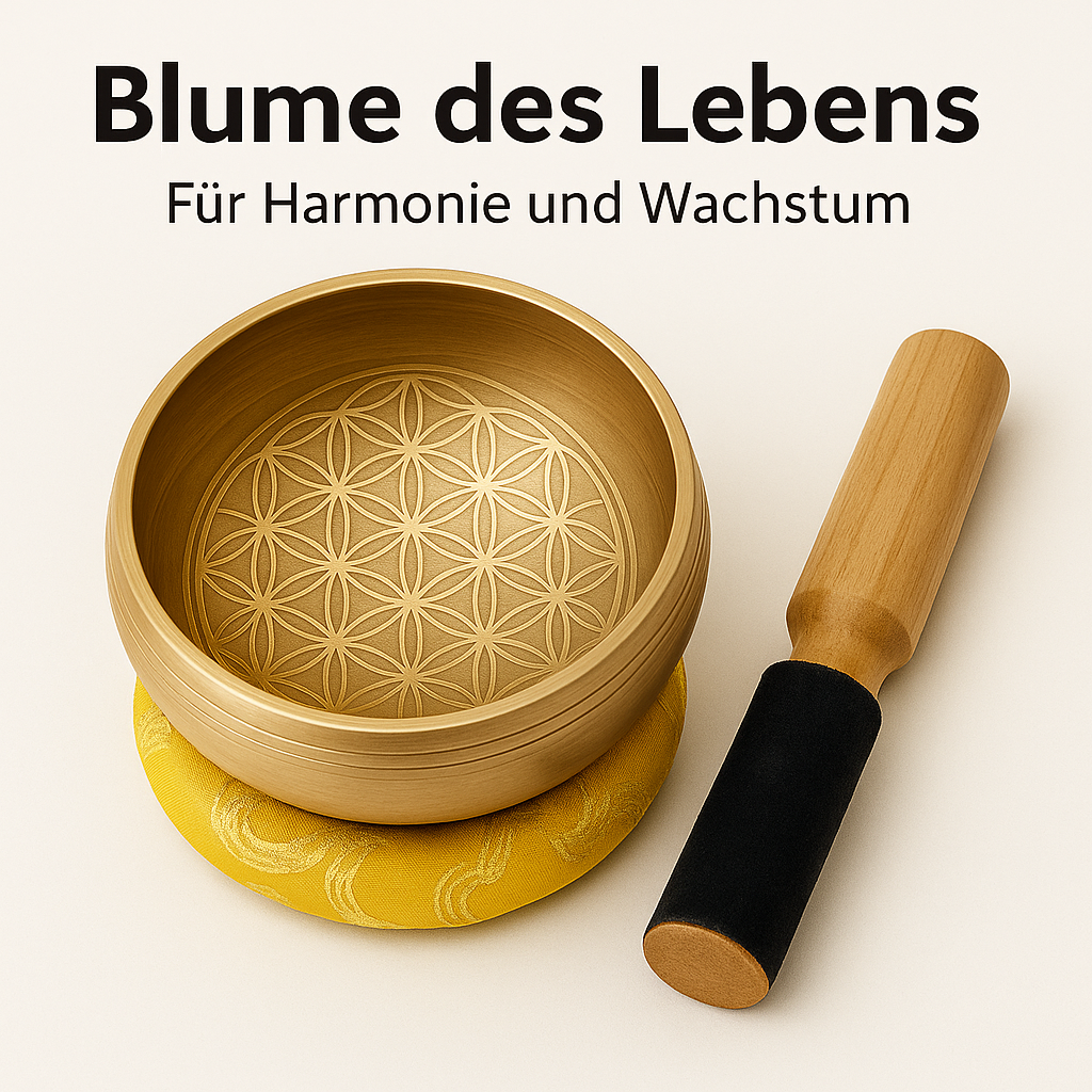 Klangschalen Set Blume des Lebens für Meditation Yoga Achtsamkeit DE.