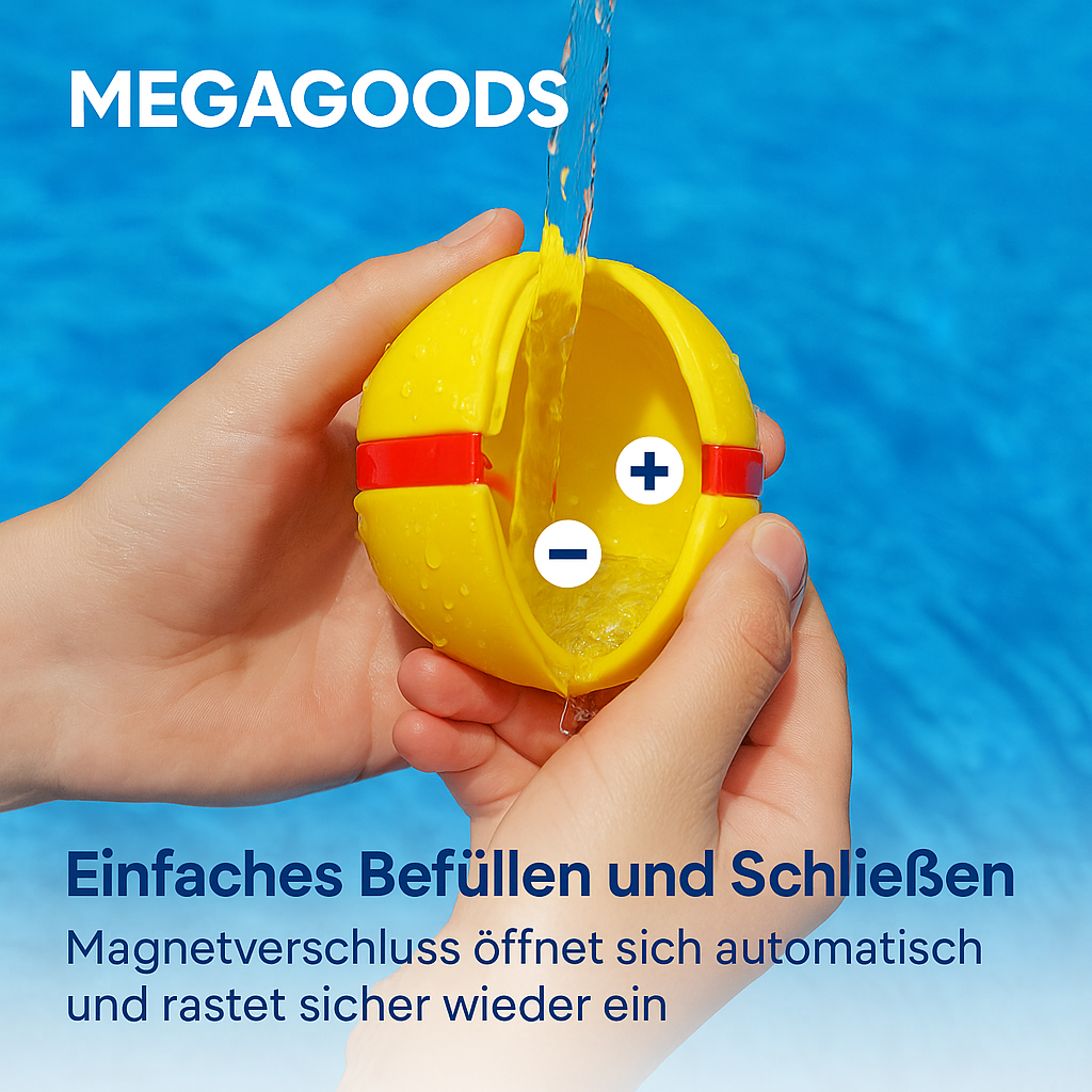 6er Set wiederbefüllbare Wasserbomben magnetisch selbstverschließend DE.