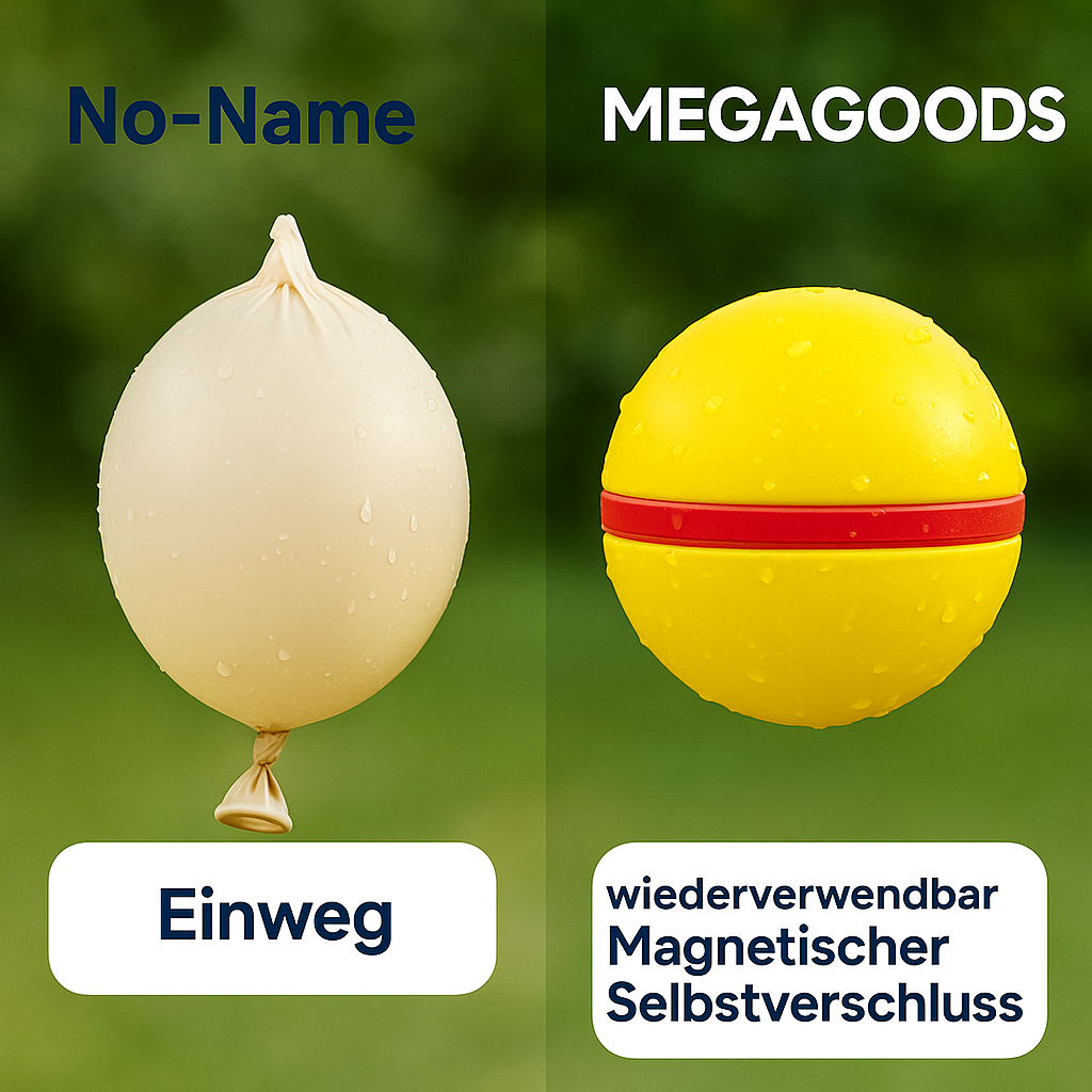 6er Set wiederbefüllbare Wasserbomben magnetisch selbstverschließend DE.