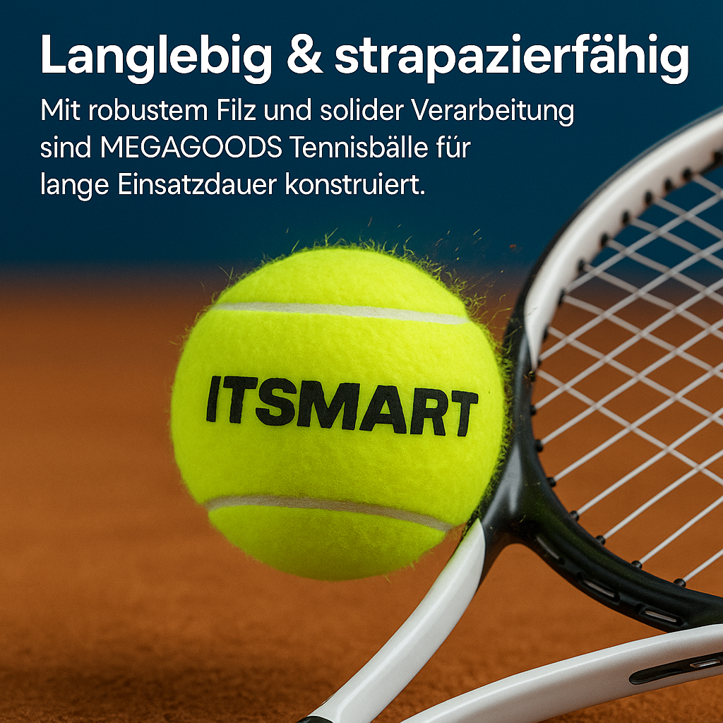 6er Set Tennisbälle mit Netzbeutel für Training und Hundespiel DE.
