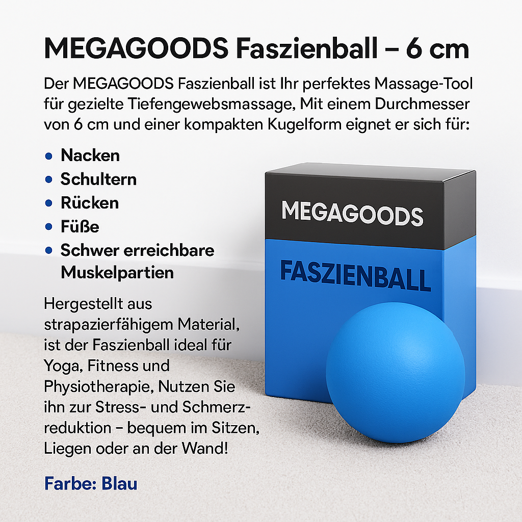 Faszienball 6 cm für Tiefengewebe Massage Triggerpunkt Schmerz DE.