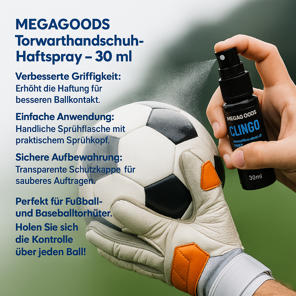 Torwarthandschuh Spray 30ml für extra Grip und Haftung beim Fußball DE.