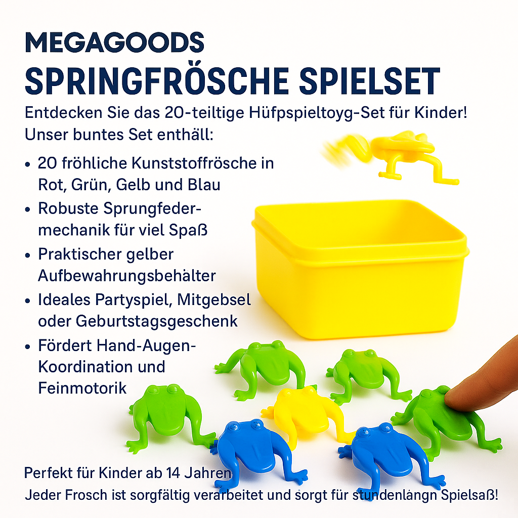 20er Set Springfrösche Spielzeug Kinder Party Mitgebsel Stressspiel DE.