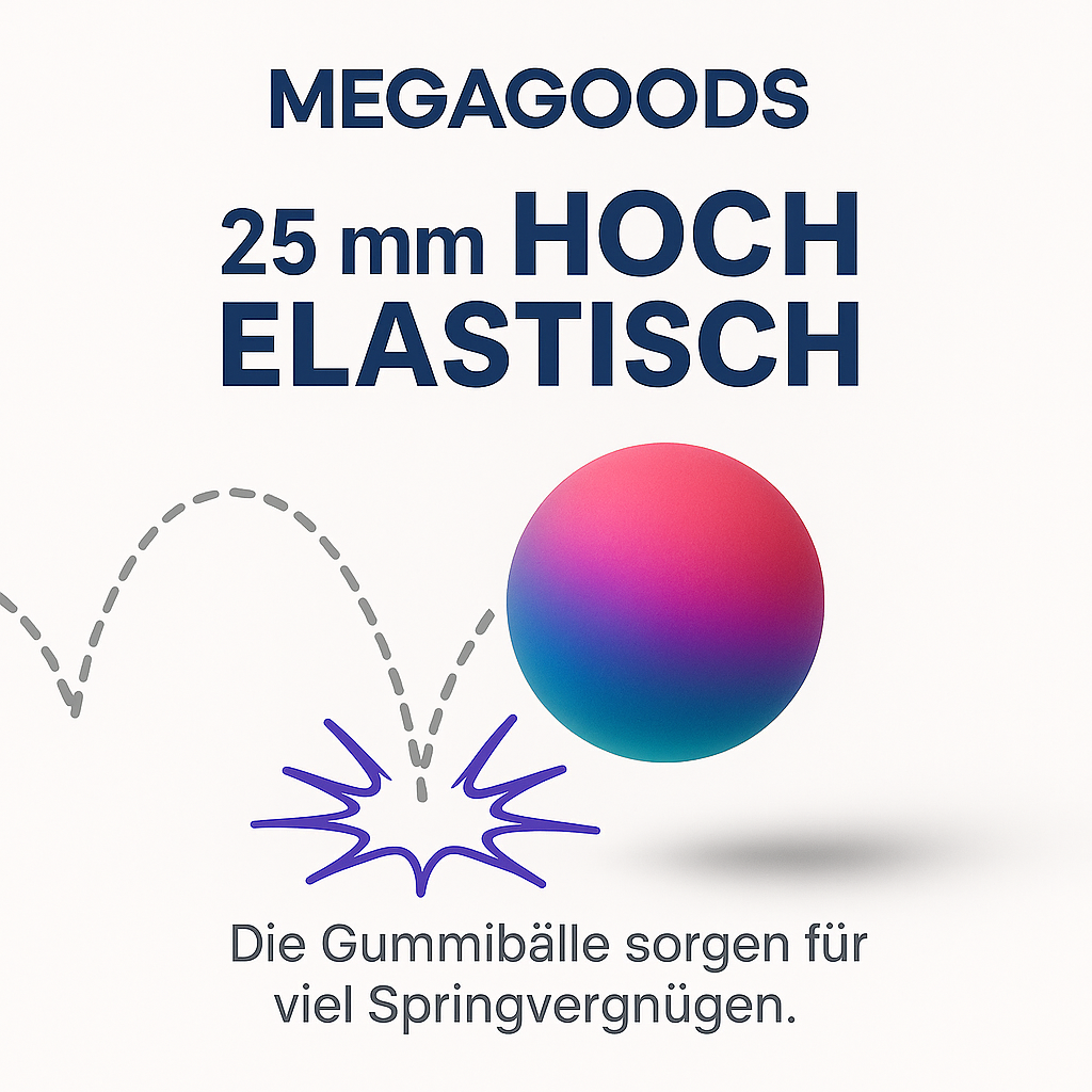 Gummiball Set 25 mm bunt 10 Stück Springball Twistball Kinder DE.