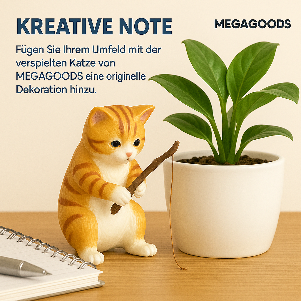 Dekofigur Angelnder Kater im Mini-Aquarium Landschaft Deko Büro DE.