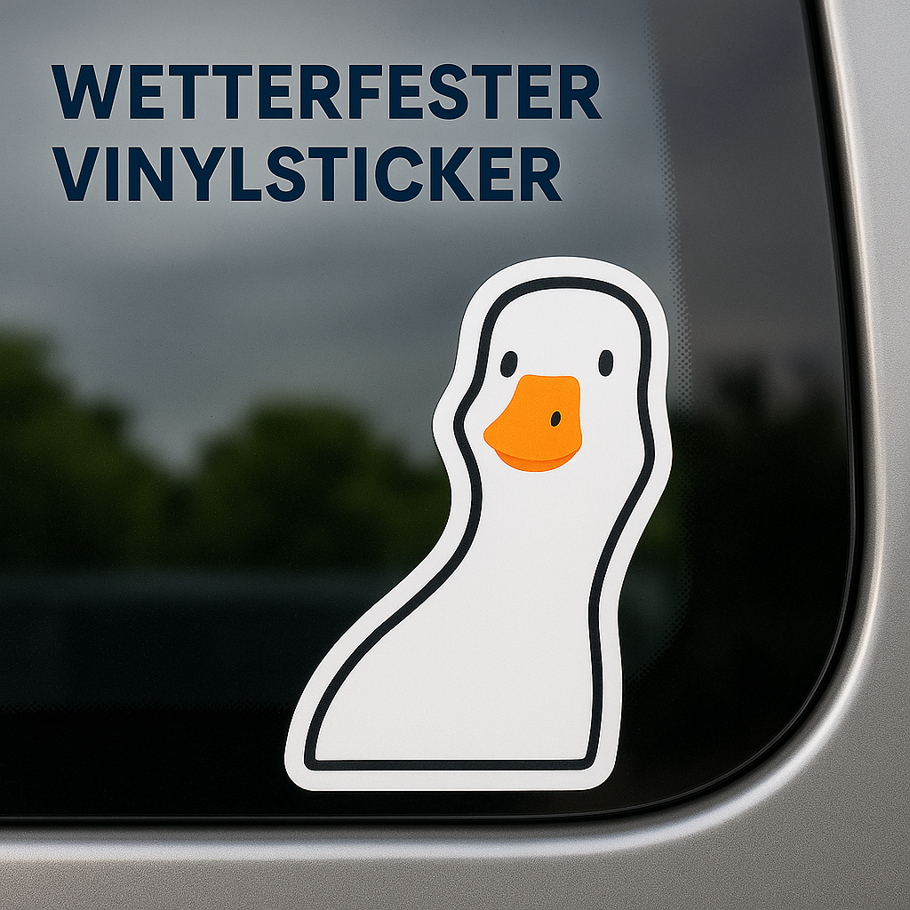 Wetterfester Vinyl Autoaufkleber Ente Fenster Auto LKW Heckscheibe DE.