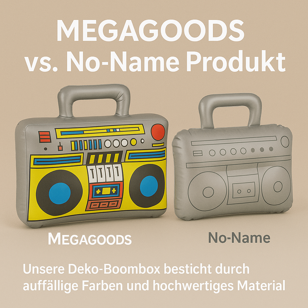 Aufblasbare Boombox mit Mikrofonen 80er 90er Party Deko Hip Hop DE.