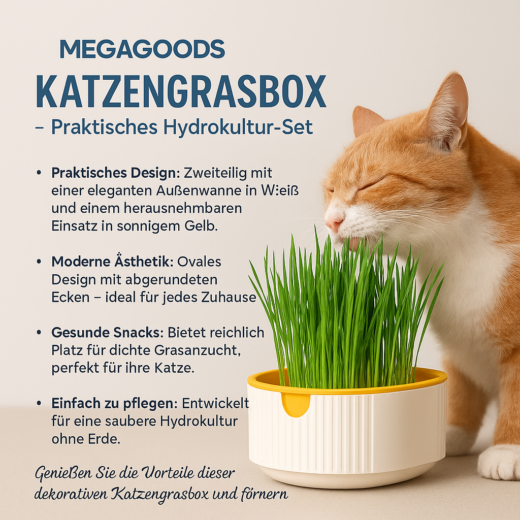 Katzengras Box hydroponisch Anzucht ohne Erde Catnip Grow Set DE.