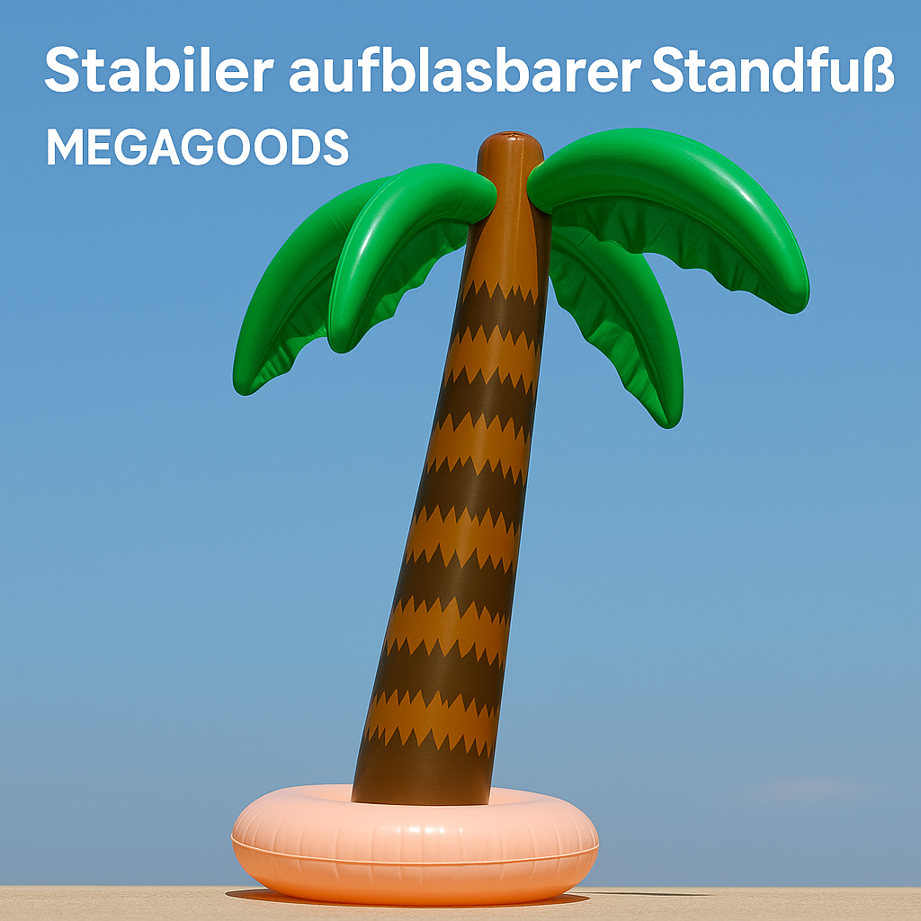 2er-Set aufblasbare Palmen Deko XXL für Pool Strand Party 180 cm DE.