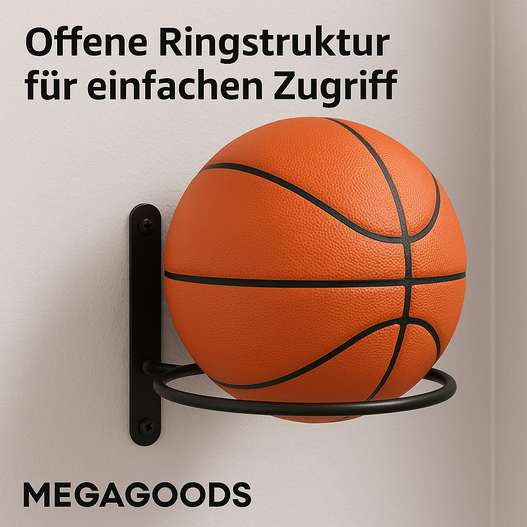 2er Set Wandhalterung Metall für Basketbälle Fußbälle Volleybälle DE.