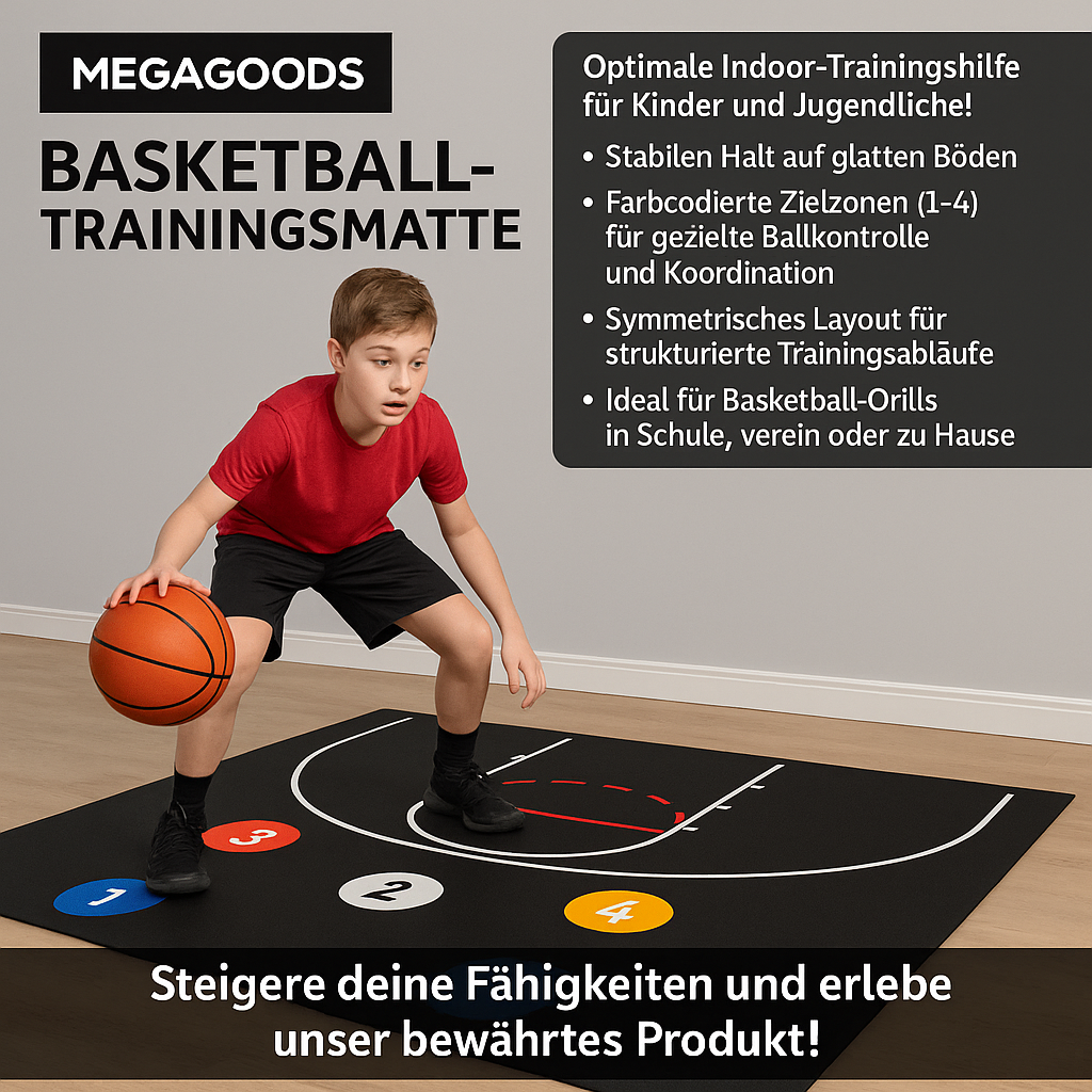 Basketball Trainingsmatte rutschfest schalldämmend dick für Kinder DE.