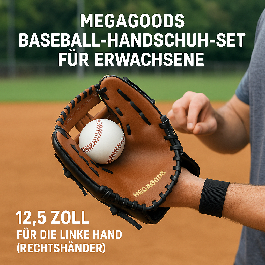 Baseballhandschuh 12,5 Zoll für Erwachsene links Training Softball DE.