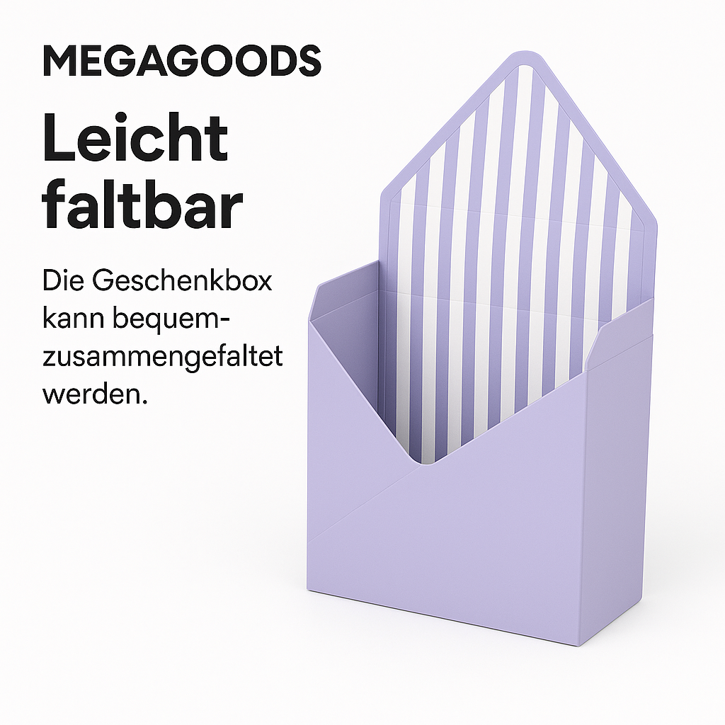 Faltbare Blumengeschenkbox mit Streifen für Hochzeit Deko Verpackung DE.