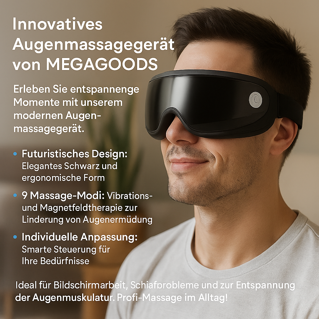 Augenmassagegerät mit 9 Modi Magnettherapie Vibrator gegen Müdigkeit DE.