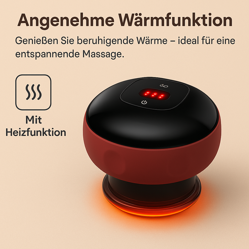 Elektrisches Schröpfmassagegerät mit Wärmefunktion für Rücken Nacken DE.
