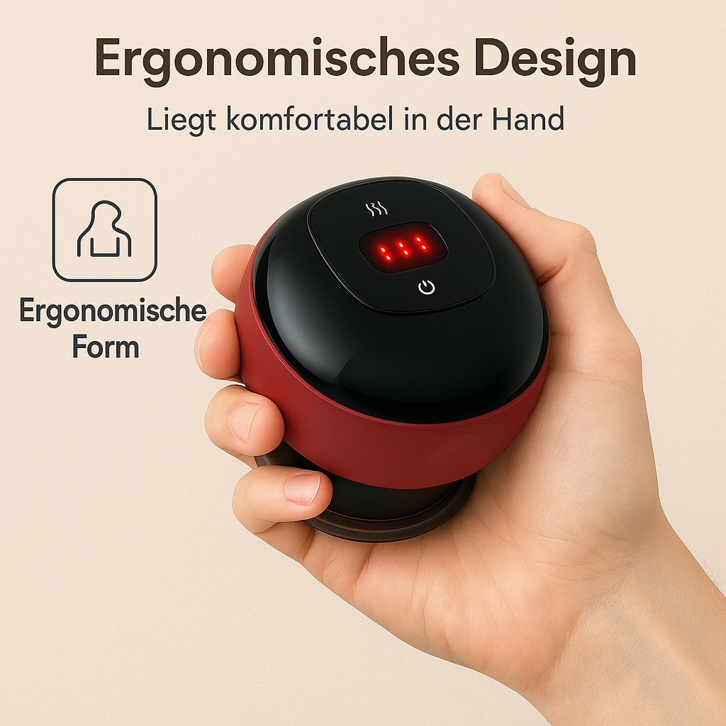 Elektrisches Schröpfmassagegerät mit Wärmefunktion für Rücken Nacken DE.