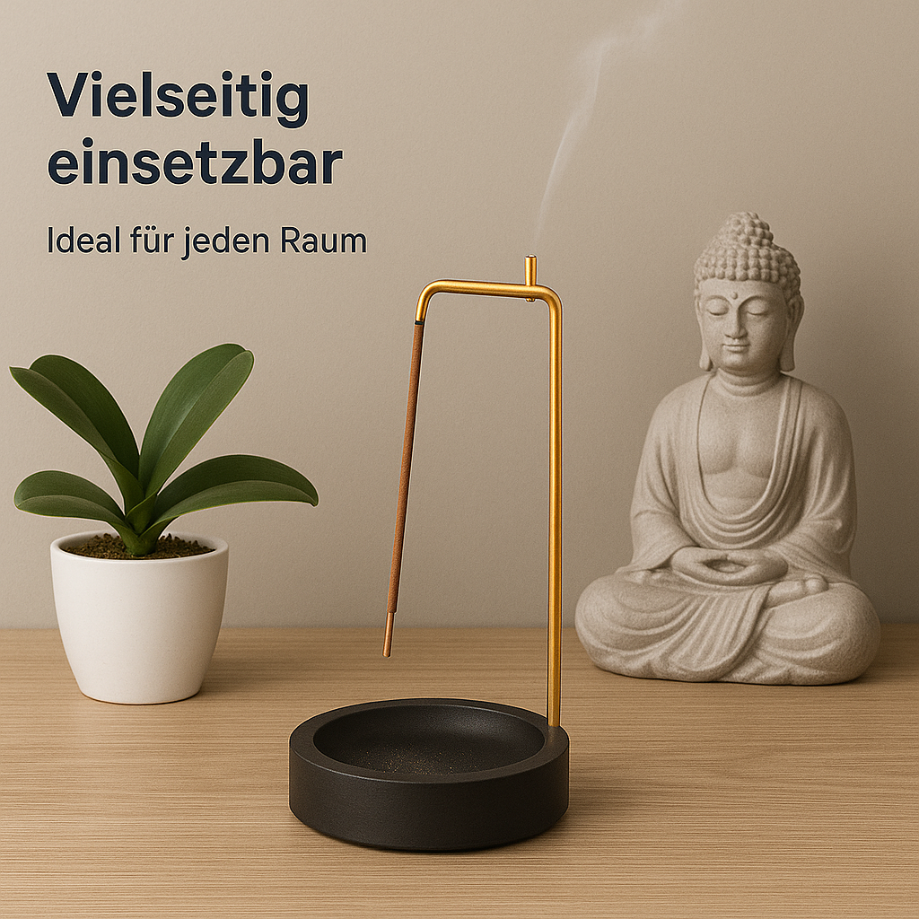 Räucherstäbchenhalter Holz rund Deko Yoga Wohnzimmer Ornament DE.