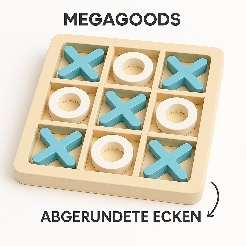 Holzspiel Tic Tac Toe Xo Spielbrett für Kinder Senioren Denkspiel DE.