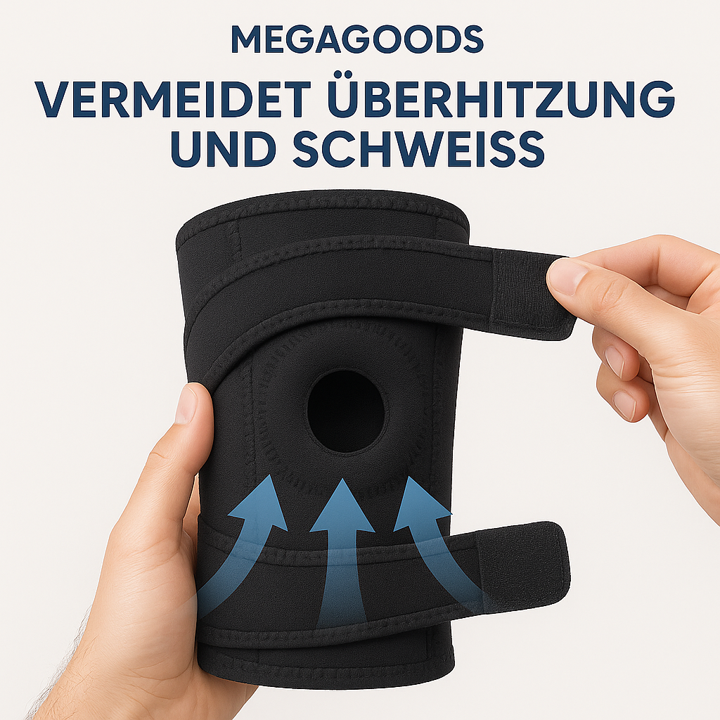 Kniebandage atmungsaktiv verstellbar ohne Schiene für Sport und Schmerz DE.