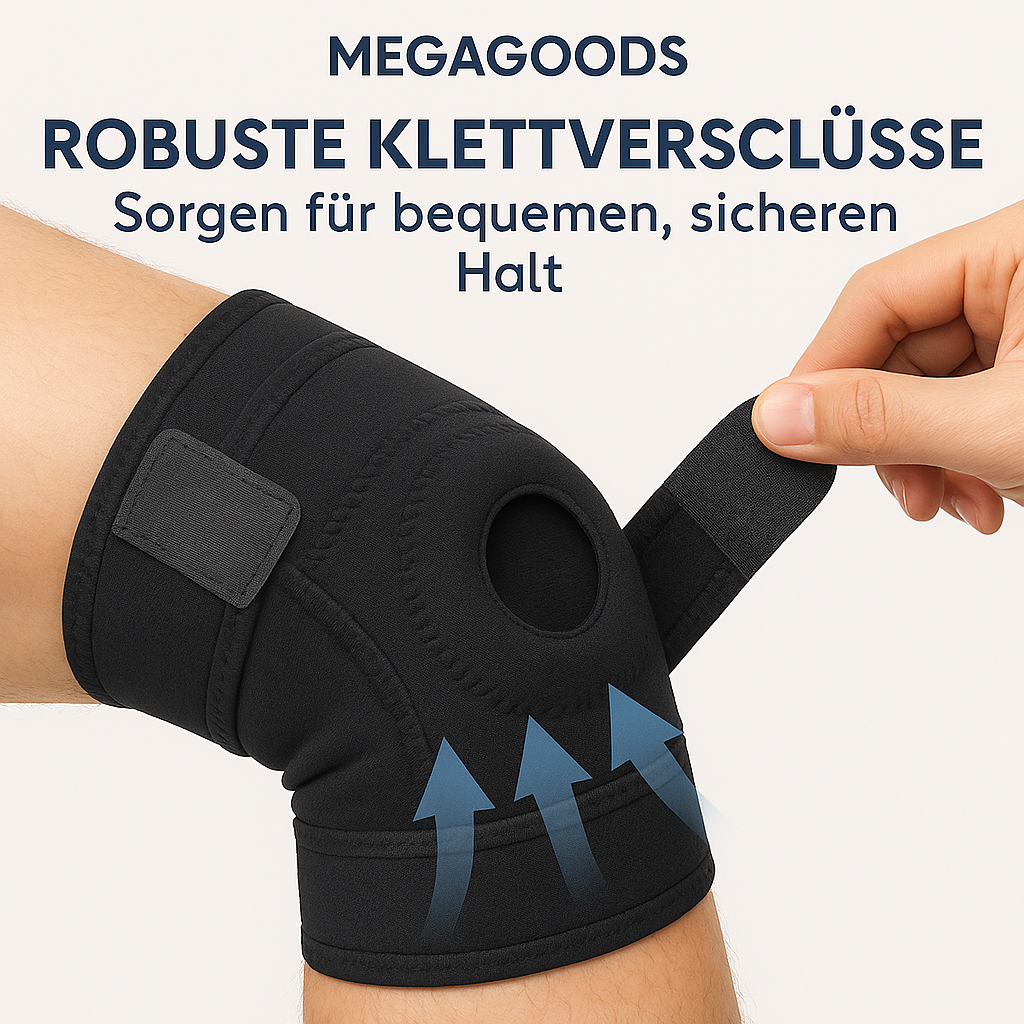 Kniebandage atmungsaktiv verstellbar ohne Schiene für Sport und Schmerz DE.