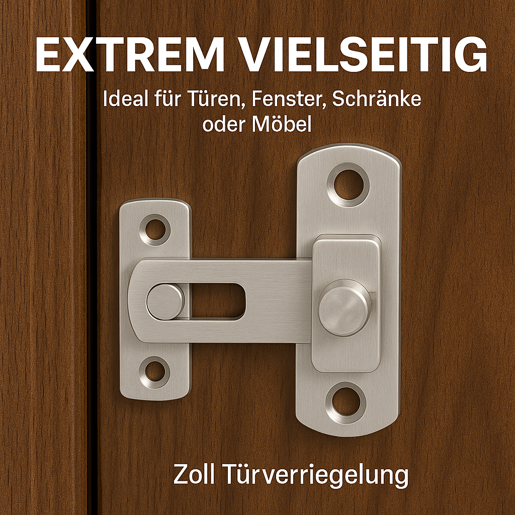 Tür Riegel Schloss 90° Winkelriegel 3 Zoll Schieberiegel Edelstahl DE.