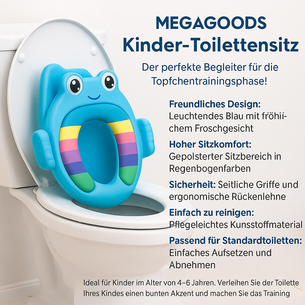 Kinder Toilettensitz Aufsatz mit Griffen rutschfest Cartoon Design DE.