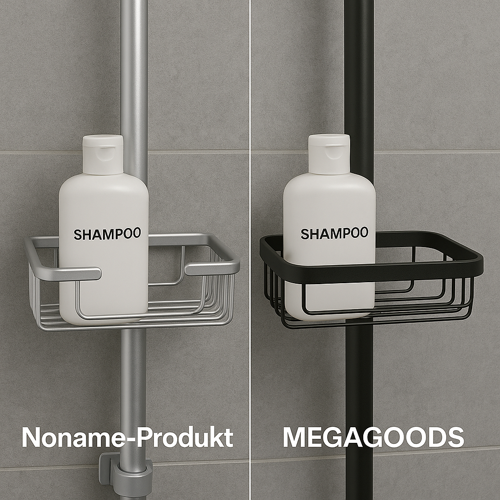 Duschregal Alu Wandkorb höhenverstellbar für Shampoo Seife Bad DE.