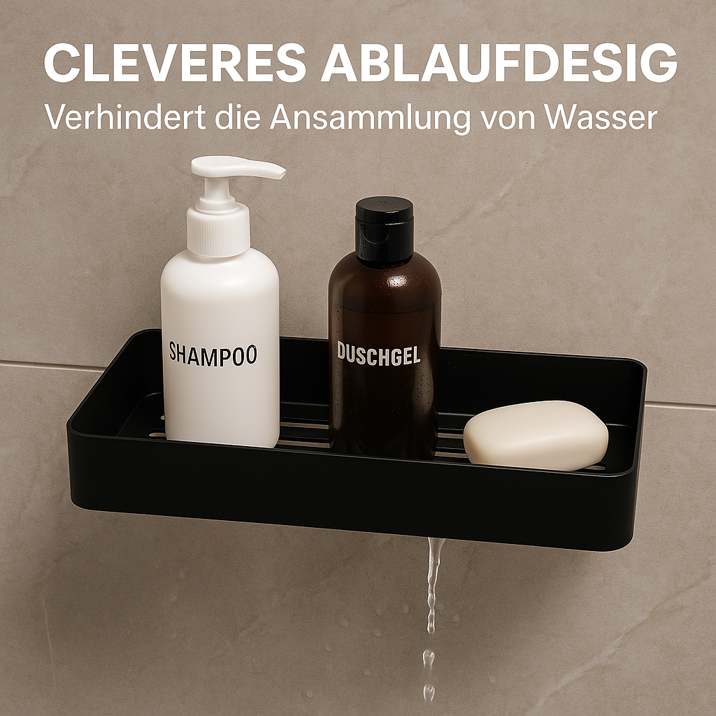 Badezimmer Regal ohne Bohren Aluminium Wandkorb rechteckig Aufbewahrung DE.