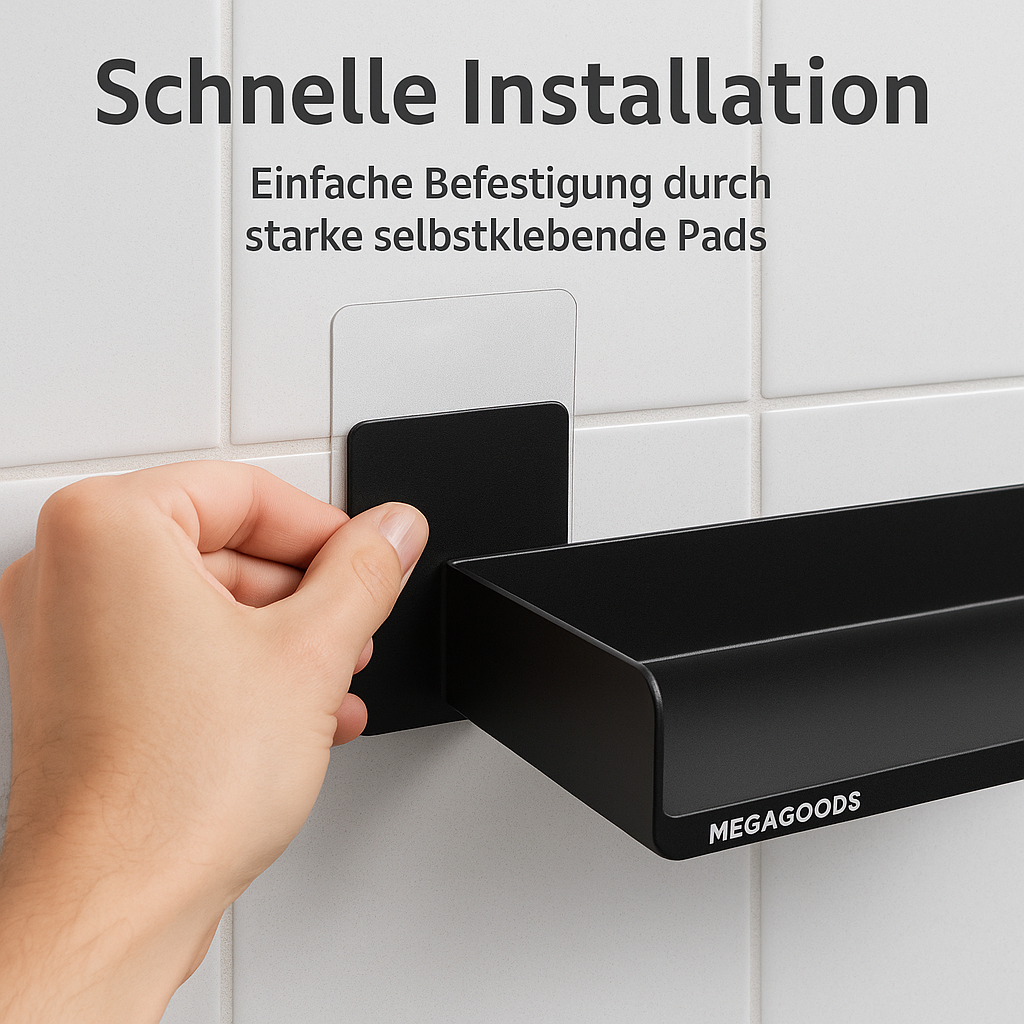 Duschregal Set 2-teilig ohne Bohren Eckablage Wandmontage Bad Organizer DE.