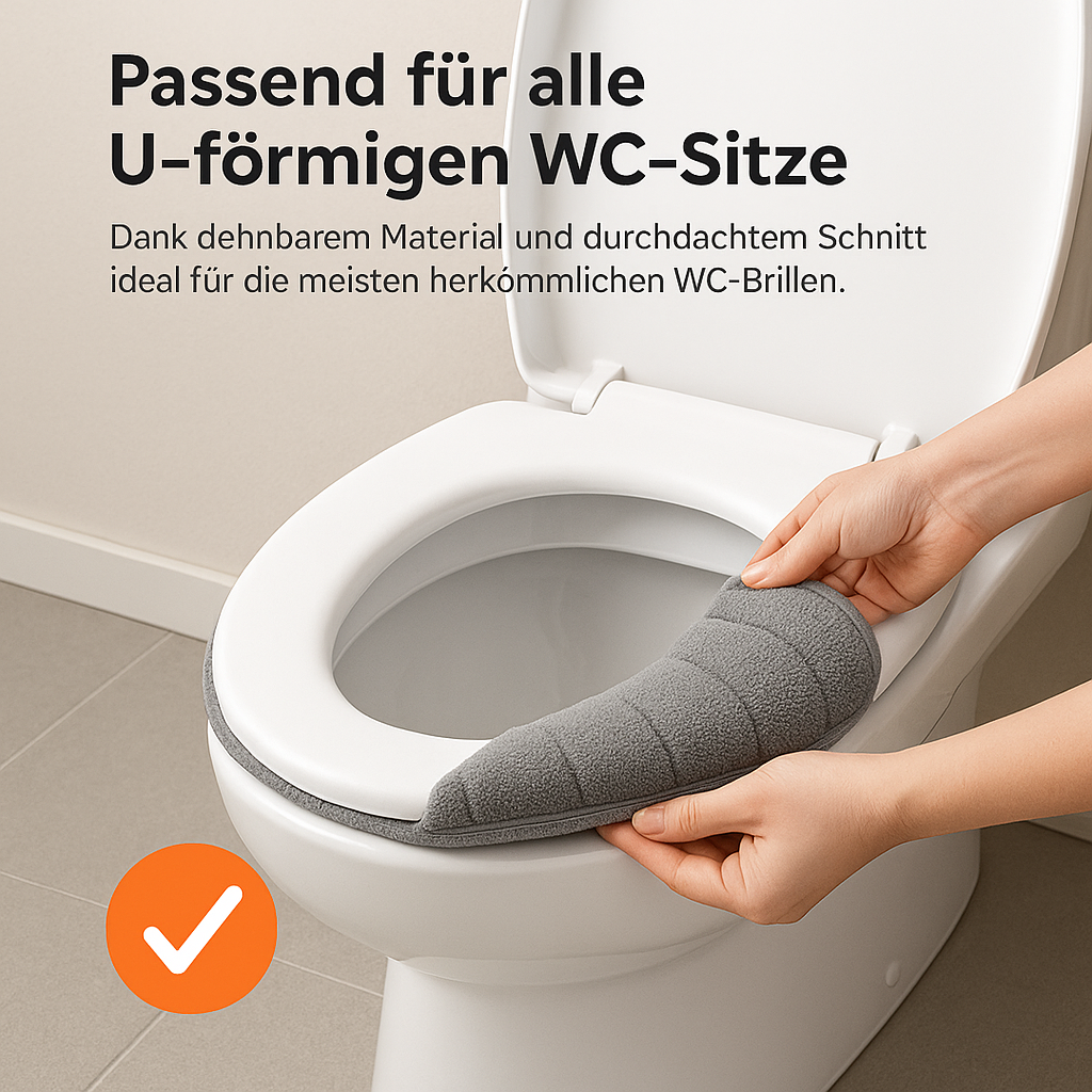 WC-Sitzbezug weich O-Form 37x44 cm warm waschbar Winter Toilettenauflage DE.