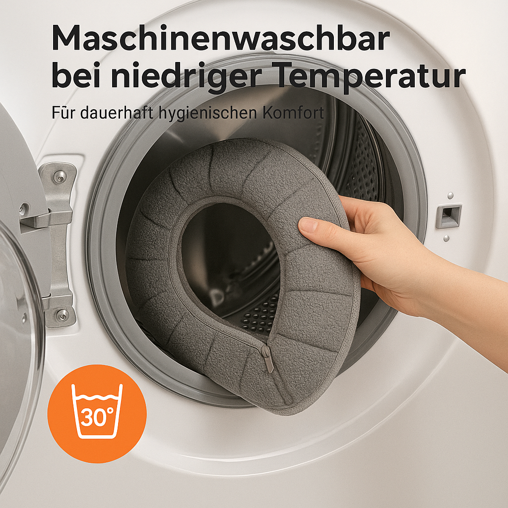 WC-Sitzbezug weich O-Form 37x44 cm warm waschbar Winter Toilettenauflage DE.