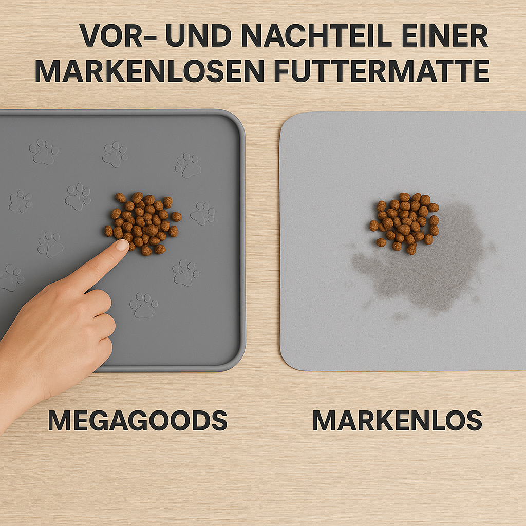 Wasserdichte Silikon Napfunterlage 46x30 cm für Hunde und Katzen DE.