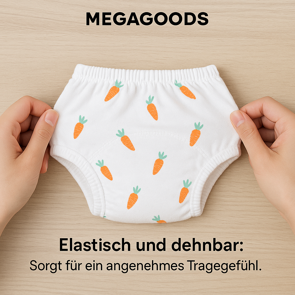 Baby Trainingshose wasserdicht 6 Lagen Baumwolle wiederverwendbar DE.