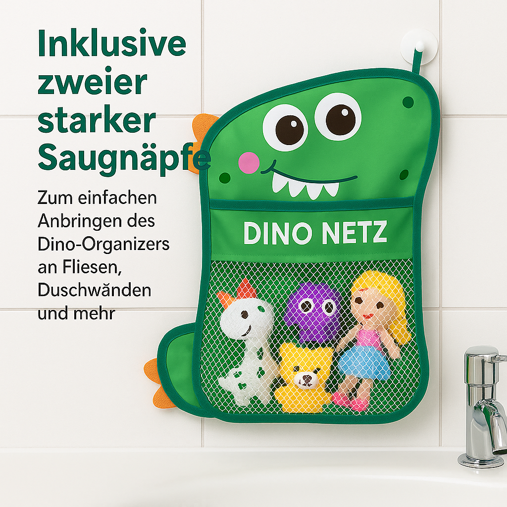 Dinosaurier Badespielzeug Netz Tasche Aufbewahrung Saugnapf DE.
