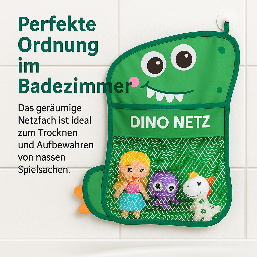 Dinosaurier Badespielzeug Netz Tasche Aufbewahrung Saugnapf DE.