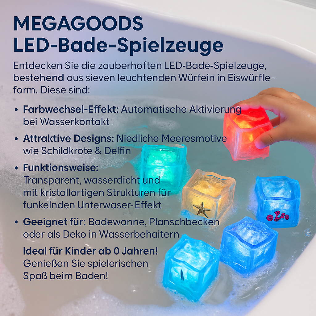 Bade-Spielzeug LED leuchtet bunt wasserfest für Kinder Geschenk DE.