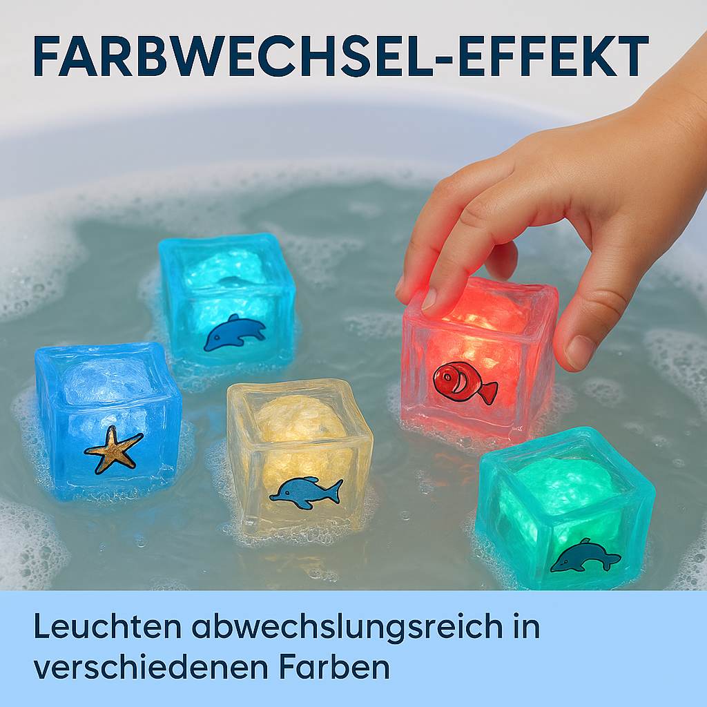 Bade-Spielzeug LED leuchtet bunt wasserfest für Kinder Geschenk DE.