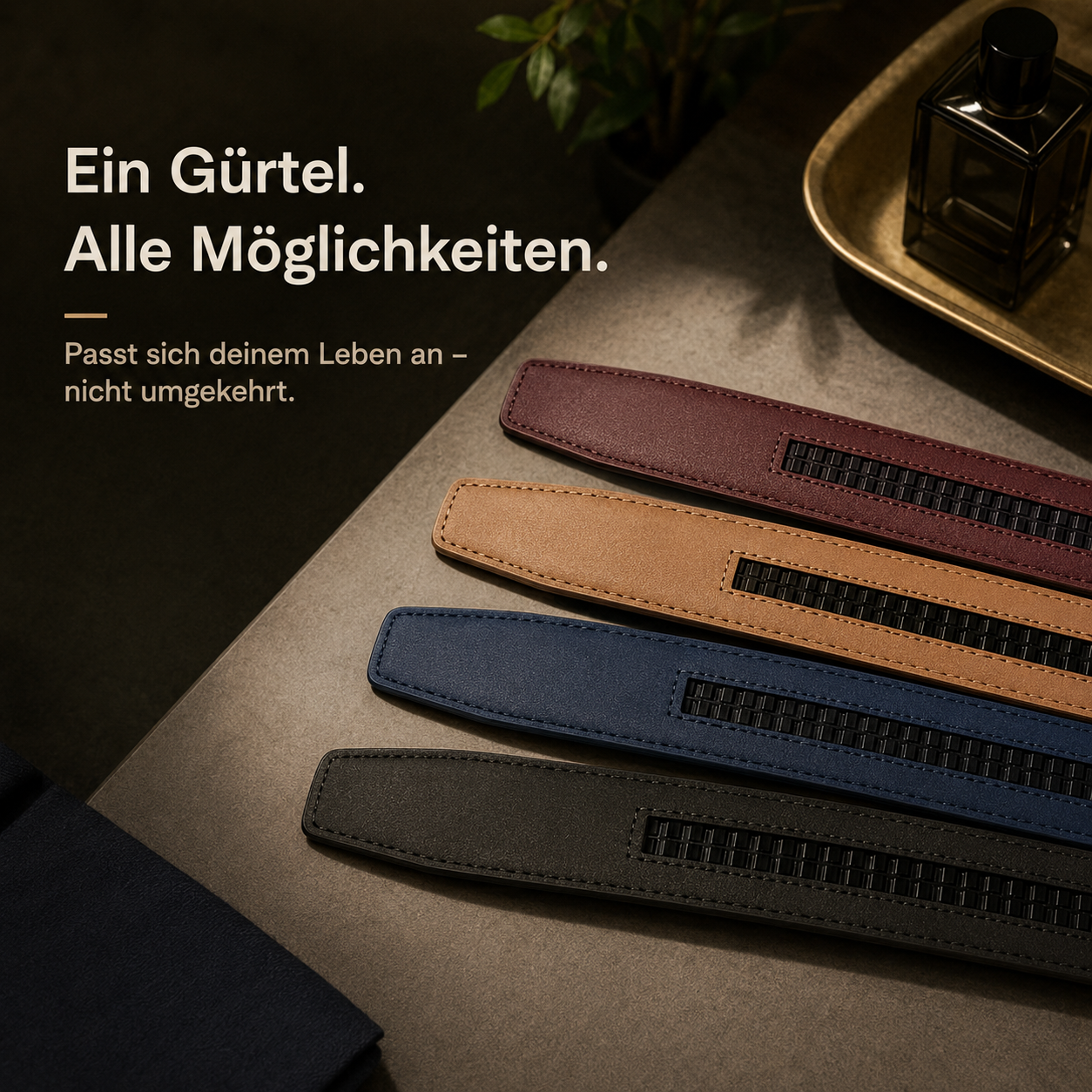 Highbuckle™ Herren Automatik Gürtel Leder Klickgürtel Ohne Löcher verstellbar