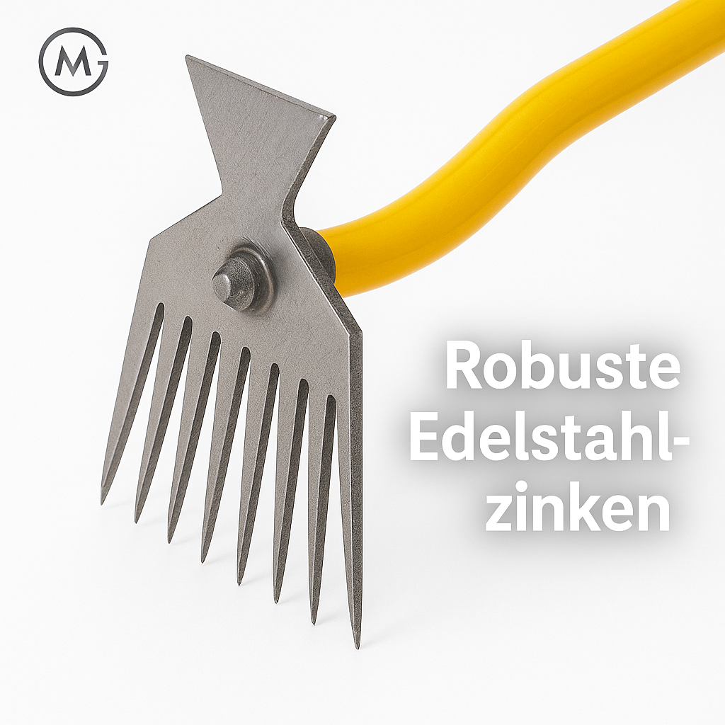 Unkrautstecher Stahl 4/11 Zinken ergonomisch Gartenwerkzeug DE.